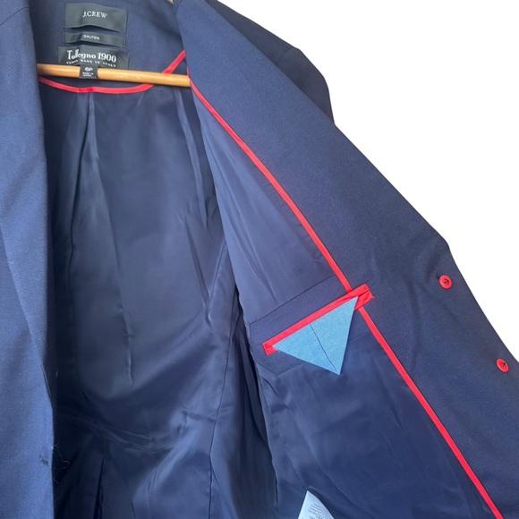 J Crew Dalton Navy Blue Blazer Jacket Tollegno 1900 Italian Wool Petites 6P - Picture 5 of 9